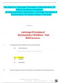 Test Bank for Lehninger Principles of Biochemistry 7th Edition by Nelson questions and right answers 2024 - 2025