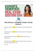 NUR 160 Exam 2&comma; HONDROS&sol; 98 Q&A&sol; Already Graded A&plus;  