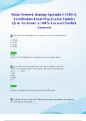 Nokia Network Routing Specialist I &lpar;NRS I&rpar; Certification Exam Prep &lpar;Latest 2024&sol; 2025 Update&rpar; Qs & As&vert; Grade A&vert; 100&percnt; Correct &lpar;Verified Answers&rpar;