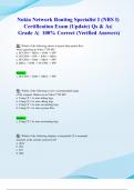 Nokia Network Routing Specialist I &lpar;NRS I&rpar; Certification Exam &lpar;2024&sol; 2025 Update&rpar; Qs & As&vert; Grade A&vert; 100&percnt; Correct &lpar;Verified Answers&rpar;
