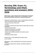 Nursing 306 Exam -1&comma; Terminology and Vitals questions and answers 2025-2026&period;