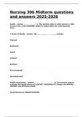 Nursing 306 Midterm questions and answers 2025-2026&period;
