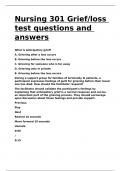 Nursing 301 Grief loss test questions and answers&period;