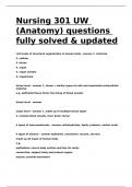 Nursing 301 UW &lpar;Anatomy&rpar; questions fully solved & updated&period;