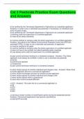 Cat 3 Pesticide Practice Exam Questions and Answers 2024-2025