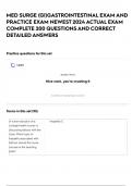 MED SURGE &lpar;GI&rpar;GASTROINTESTINAL EXAM AND PRACTICE EXAM NEWEST 2024 ACTUAL EXAM COMPLETE 200 QUESTIONS AND CORRECT DETAILED ANSWERS 