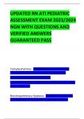 RN ATI PEDIATRIC ASSESSMENT EXAM 2023 NGN