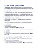 PA real estate state portion Questions And Answers Already Graded A&plus;