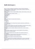 NUR 215 Exam  WITH CORRECT ANSWERS 2024