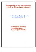Solutions for Design and Analysis of Experiments with R 1st Edition by Lawson &lpar;All Chapters included&rpar;
