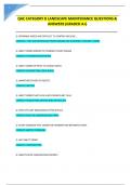 QAC CATEGORY B LANDSCAPE MAINTENANCE QUESTIONS & ANSWERS &lpar;GRADED A&plus;&rpar;