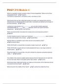  PHGY 215 Module 4 Questions and Answers Fully Solved 100&percnt;