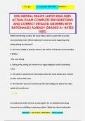 HESI MENTAL HEALTH LATEST 2024-2025 ACTUAL EXAM COMPLETE 300 QUESTIONS AND CORRECT DETAILED ANSWERS WITH RATIONALES&vert;ALREADY GRADED A&plus; RATED 100&percnt;