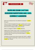 NURS 660 EXAM 3 ACTUAL 2025&sol;2026 QUESTIONS AND 100&percnt; CORRECT ANSWERS