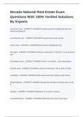 Nevada National Real Estate Exam Questions With 100&percnt; Verified Solutions By Experts 