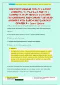 HESI PSYCH MENTAL HEALTH 5 LATEST  VERSIONS &lpar;V1&comma;V2&comma;V3&comma;V4 AND V5 &rpar;  COMPLETE EACH VERSION CONTAINS  150 QUESTIONS AND CORRECT DETAILED  ANSWERS WITH RATIONALES&vert;ALREADY  GRADED A&plus; Latest Update