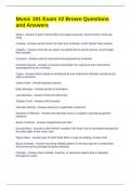 Music 101 Exam &num;2 Brown Questions and Answers