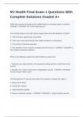 NV Health Final Exam 1 Questions With Complete Solutions Graded A&plus;