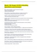 Music 101 Exam &num;2 BYU Hinckley Questions and Answers
