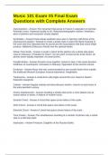 Music 101 Exam &num;5 Final Exam Questions with Complete Answers