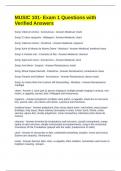 MUSIC 101- Exam 1 Questions with Verified Answers
