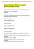 Music 101 Exam 2 Questions and Answers Latest Update