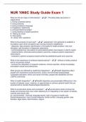 NUR 1060C Study Guide Exam 1  Questions And Answers With Verified Tests 100&percnt; Correct Answers