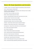 Music 101 Exam Questions and Answers