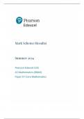 JUNE 2024 PURE PAPER 1 - EDEXCEL AS LEVEL MATHS MARKING SCHEME
