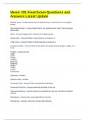 Music 101 Final Exam Questions and Answers Latest Update