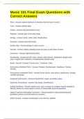 Music 101 Final Exam Questions with Correct Answers