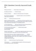 IPAC Questions Correctly Answered Grade A&plus;