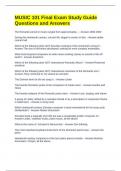 MUSIC 101 Final Exam Study Guide Questions and Answers