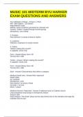 MUSIC 101 MIDTERM BYU HARKER EXAM QUESTIONS AND ANSWERS