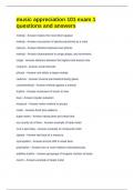 music appreciation 101 exam 1 questions and answers