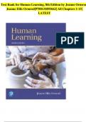 Test Bank for Human Learning&comma; 8th Edition by Jeanne Ormrod&comma; Jeanne Ellis Ormrod&vert;9780134893662&vert; All Chapters 1-15&vert; LATEST