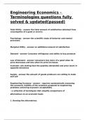 Engineering Economics - Terminologies questions fully solved & updated&lpar;passed&rpar;&period;