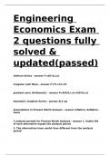 Engineering Economics &lpar;Solving&rpar; questions fully solved & updated&lpar;passed&rpar;&period;