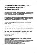 Engineering Economics Exam 2 questions fully solved & updated&lpar;passed&rpar;&period;