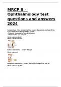 MRCP II &ndash; Ophthalmology test questions and answers 2024&period;