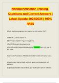 NONDISCRIMINATION TRAINING BUNDLED EXAMS&colon;&colon;&colon;&colon; QUESTIONS AND CORRECT ANSWERS &vert; LATEST UPDATE 2024&sol;2025