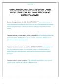 OREGON PESTICIDE LAWS AND SAFETY LATEST UPDATE THIS YEAR ALL 200 QUESTIONS AND CORRECT ANSWERS 