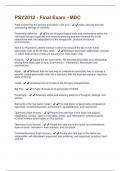 PSY2012 - Final Exam - MDC QUESTIONS AND ANSWERS GRADED A&plus;