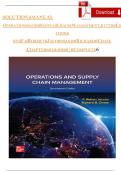 Solution Manual For Operations and Supply Chain Management&comma; 16th Edition by F&period; Robert Jacobs and Richard Chase&comma; Verified Chapters 1 - 22&comma; Complete Newest Version
