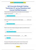 ACI Concrete Strength Testing  Technician CP-19 &lpar;14&rpar; Questions and  Correct Verified AnswersACI Concrete Strength Testing  Technician CP-19 &lpar;14&rpar; Questions and  Correct Verified Answers