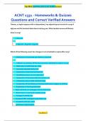 ACNT 1331 - Homeworks & Quizzes Questions and Correct Verified Answers