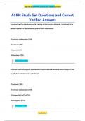 ACRN Study Set Questions and Correct  Verified Answers