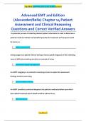 Advanced EMT 2nd Edition  &lpar;Alexander&sol;Belle&rpar; Chapter 14 Patient  Assessment and Clinical Reasoning Questions and Correct Verified Answer