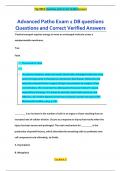 Advanced Patho Exam 1 DB questions Questions and Correct Verified Answers