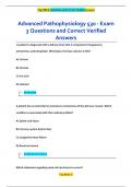 Advanced Pathophysiology 530 - Exam  3 Questions and Correct Verified  Answers